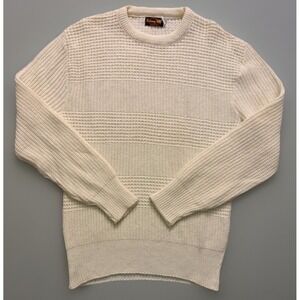 Botany 500 Long Sleeve Knit Sweater Vintage Grandpa USA Acrylic Cream Large JBHS